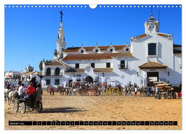 Produktbild: El Rocio - Andalusiens faszinierende Wallfahrt (Wandkalender 2026 DIN A3 quer), CALVENDO Monatskalender