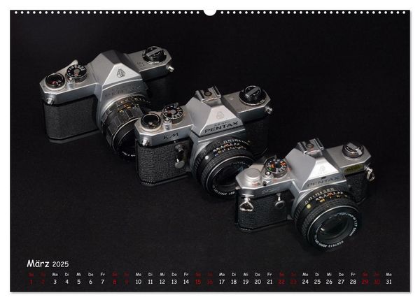 Produktbild: Legend&auml;re Kameras der Marke Pentax (hochwertiger Premium Wandkalender 2025 DIN A2 quer), Kunstdruck in Hochglanz