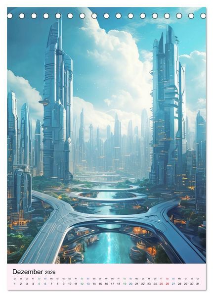 Produktbild: Sci-fi Welten - Fantasiebilder (Tischkalender 2026 DIN A5 hoch), CALVENDO Monatskalender