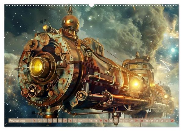 Produktbild: Steampunk im Weltall (hochwertiger Premium Wandkalender 2026 DIN A2 quer), Kunstdruck in Hochglanz
