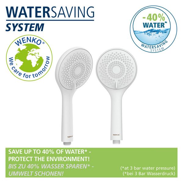 Produktbild: Brauseset Watersaving Wei&szlig;, L&auml;nge Stange: 70 cm