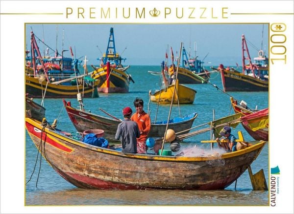 Produktbild: CALVENDO Puzzle Fischerhafen, Mui Ne, Vietnam | 1000 Teile Lege-Gr&ouml;&szlig;e 64x48cm Foto-Puzzle f&uuml;r gl&uuml;ckliche Stunden