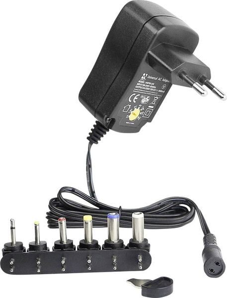 HN Power HNP06-UNI Steckernetzteil, einstellbar 3 V, 4.5 V, 5 V, 6 V, 7.5 V, 9 V, 12 V 0.6 A 7.2 W