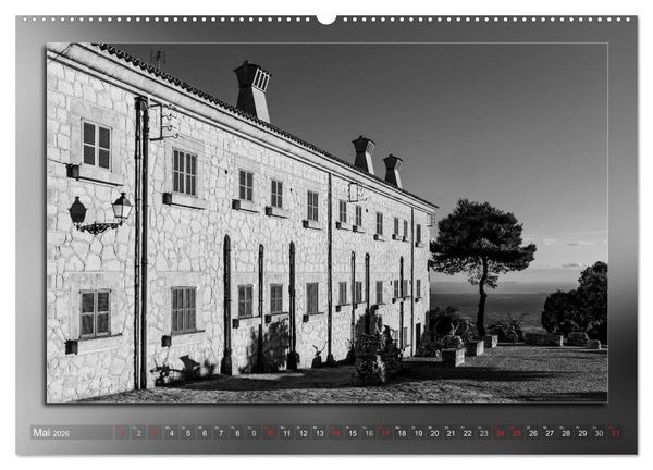 Produktbild: Mallorca Schwarz Wei&szlig; (hochwertiger Premium Wandkalender 2026 DIN A2 quer), Kunstdruck in Hochglanz