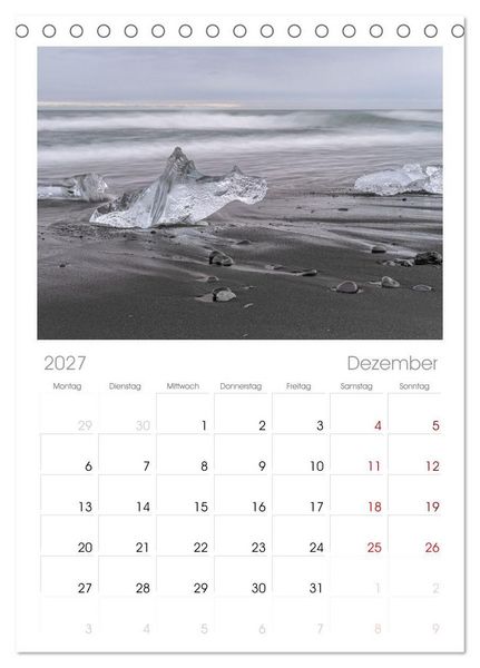 Produktbild: Tischplaner 2027 - Naturwunder in Island (A5 Tischkalender zum Aufstellen) CALVENDO
