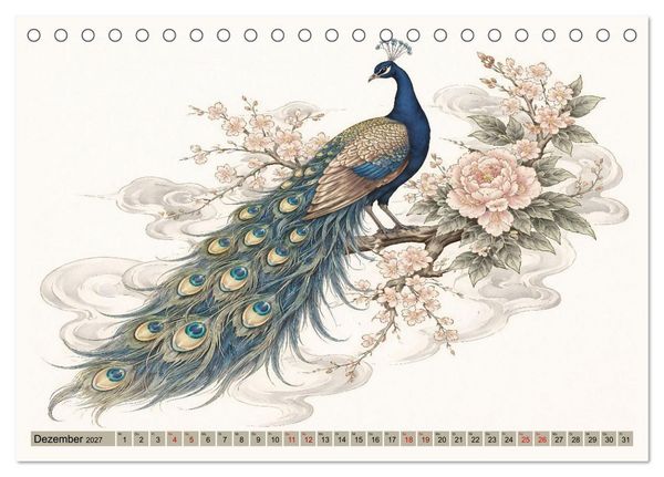 Produktbild: Naturwunder Japan: Faszinierende Vogelarten in traditioneller Kunst (Tischkalender 2027 DIN A5 quer), CALVENDO Monatskalender