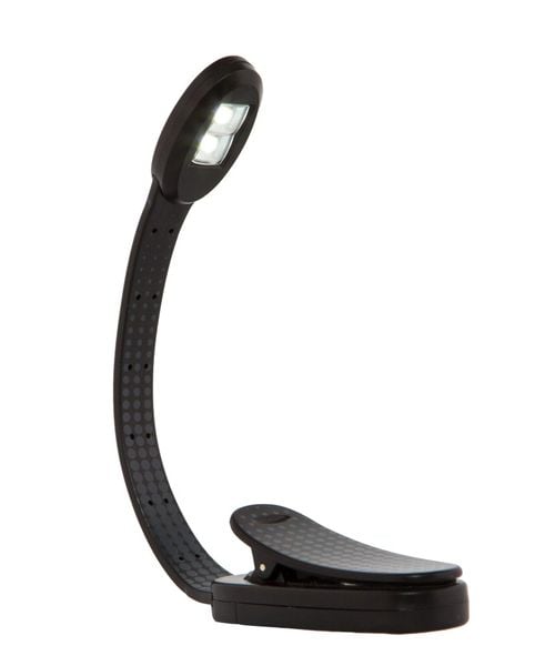 Produktbild: Flexilight Xtra (Schwarz) - 2-LED Leselampe mit Klammer - extralanger Hals - Geschenk f&uuml;r Leser, Buchliebhaber - Deutsche Ausgabe