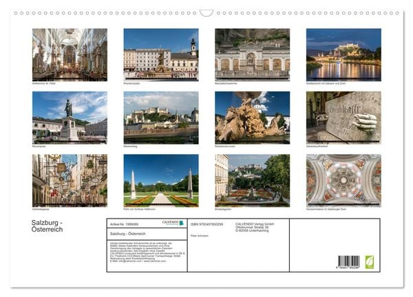 Produktbild: Salzburg - &Ouml;sterreich (Wandkalender 2026 DIN A2 quer), CALVENDO Monatskalender