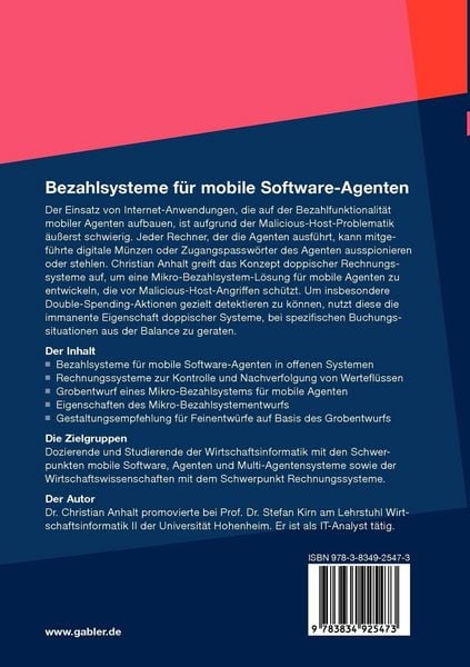 Produktbild: Bezahlsysteme f&uuml;r Mobile Software-Agenten