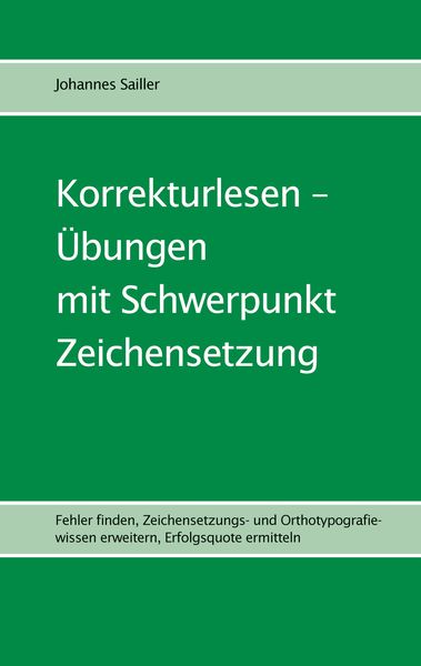 Produktbild: Korrekturlesen - &Uuml;bungen mit Schwerpunkt Zeichensetzung