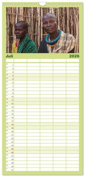 Produktbild: Familienplaner 2026 - Uganda - ein Land der Vielfalt mit 5 Spalten (Wandkalender, 21 x 45 cm) CALVENDO