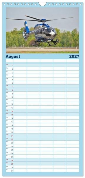Produktbild: Familienplaner 2027 - Die beeindruckende Welt der Hubschrauber mit 5 Spalten (Wandkalender, 21 x 45 cm) CALVENDO