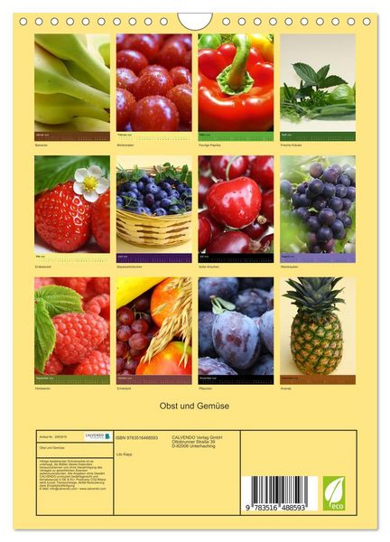 Produktbild: Obst und Gem&uuml;se (Wandkalender 2026 DIN A4 hoch), CALVENDO Monatskalender