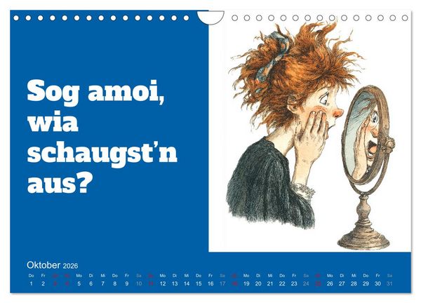 Produktbild: Gria&szlig; Eich! Bayern Kalender mit Dialekt und Mundart (Wandkalender 2026 DIN A4 quer), CALVENDO Monatskalender