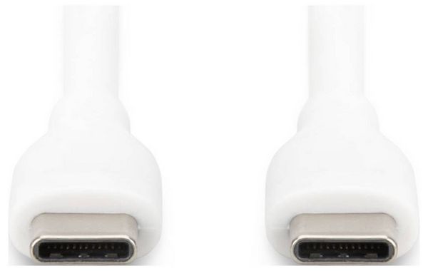 Produktbild: Digitus USB-C&reg; Kabel USB 2.0 USB-C&reg; Stecker 1.00m Wei&szlig; (matt) exzellente Alterungseigenschaften, Flexibel, flexibler Innenleiter