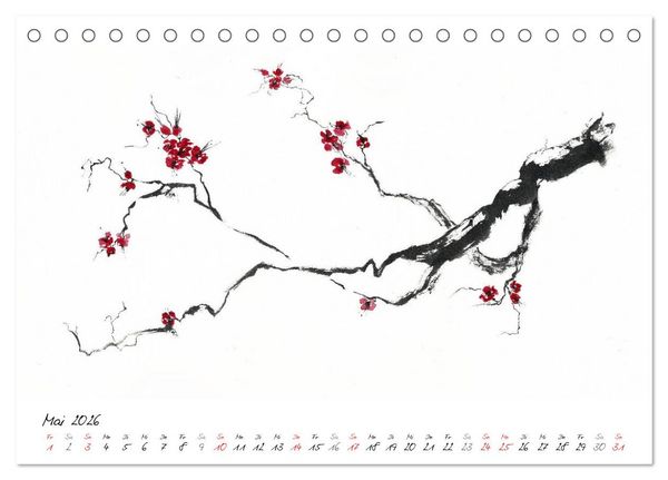 Produktbild: Asiatische Tuschmalerei (Tischkalender 2026 DIN A5 quer), CALVENDO Monatskalender