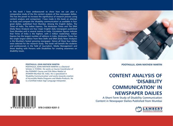 Produktbild: Content Analysis Of 'disability Communication' in Newspaper Dailies