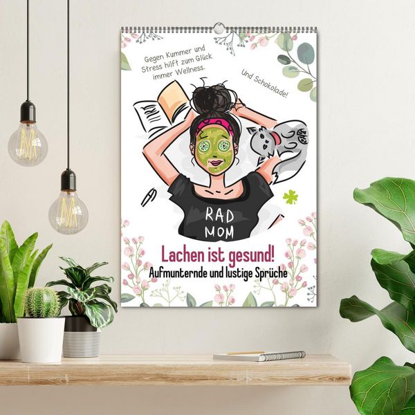 Produktbild: Lachen ist gesund! Aufmunternde und lustige Spr&uuml;che (Wandkalender 2026 DIN A2 hoch), CALVENDO Monatskalender