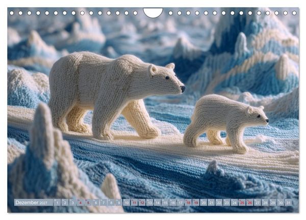 Produktbild: Textile Naturwelten. Amigurumi-&Ouml;kosysteme zZwischen Polarmeer und Savanne (Wandkalender 2027 DIN A4 quer), CALVENDO Monatskalender