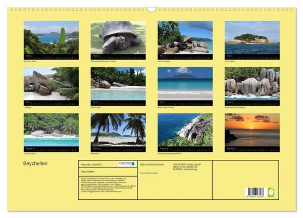 Produktbild: Seychellen (Wandkalender 2026 DIN A2 quer), CALVENDO Monatskalender