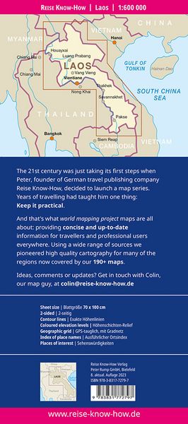 Produktbild: Reise Know-How Landkarte Laos (1:600.000) mit Luang Prabang, Vang Vieng, Vientiane