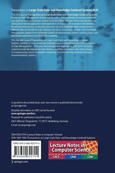 Produktbild: Transactions on Large-Scale Data- and Knowledge-Centered Systems XLIV