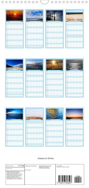 Produktbild: Familienplaner Ostsee im Winter (Wandkalender 2022 , 21 cm x 45 cm, hoch)