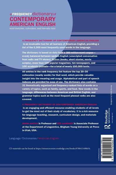 Produktbild: A Frequency Dictionary of Contemporary American English
