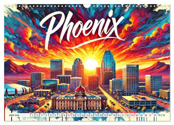 Produktbild: Stadtansichten der USA in Tusche (Wandkalender 2026 DIN A3 quer), CALVENDO Monatskalender