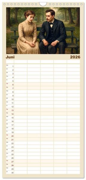 Produktbild: Familienplaner 2026 - Theodor Fontane mit 5 Spalten (Wandkalender, 21 x 45 cm) CALVENDO