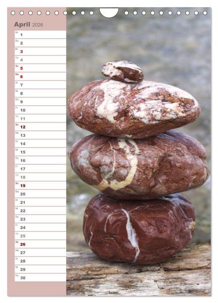 Produktbild: Steinmanderl - Der Steinm&auml;nnchen Geburtstagskalender (Wandkalender 2026 DIN A4 hoch), CALVENDO Monatskalender