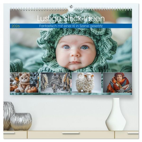 Lustige Strick-Ideen (hochwertiger Premium Wandkalender 2026 DIN A2 quer), Kunstdruck in Hochglanz