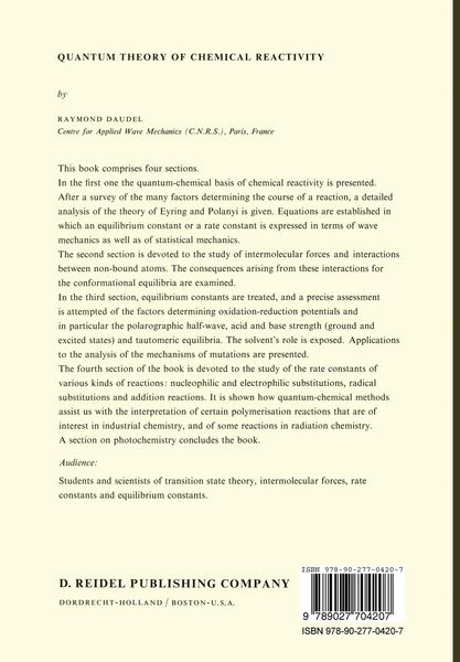 Produktbild: Quantum Theory of Chemical Reactivity