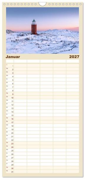 Produktbild: Familienplaner 2027 - Schleswig-Holstein - Momente zwischen den Meeren mit 5 Spalten (Wandkalender, 21 x 45 cm) CALVENDO