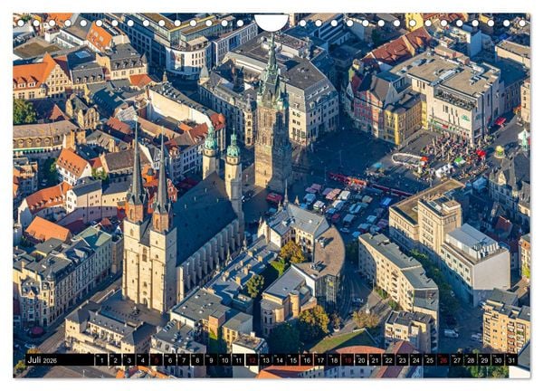Produktbild: Halle an der Saale von oben (Wandkalender 2026 DIN A4 quer), CALVENDO Monatskalender