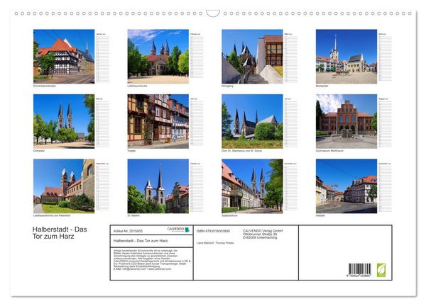 Produktbild: Halberstadt - Das Tor zum Harz (Wandkalender 2026 DIN A2 quer), CALVENDO Monatskalender