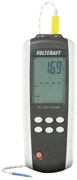 VOLTCRAFT PL-125-T2 Temperatur-Messgerät -200 - +1372°C Fühler-Typ K, J