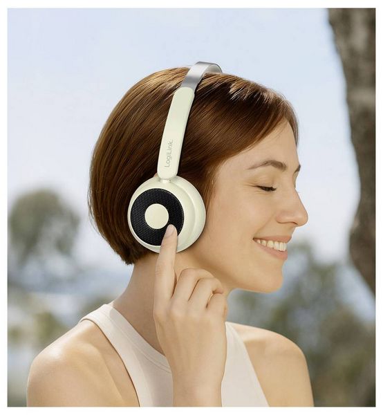 Produktbild: LogiLink BT0072S Over Ear Kopfh&ouml;rer Bluetooth&reg; Creme