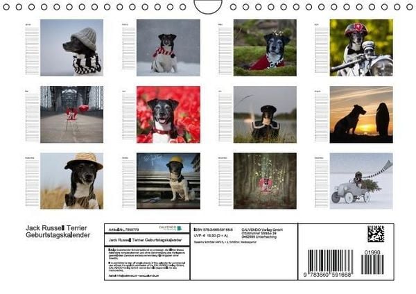 Produktbild: Jack Russell Terrier - Ein Verwandlungsk&uuml;nstler namens Jake / Geburtstagskalender (Wandkalender immerw&auml;hrend DIN A4 quer)