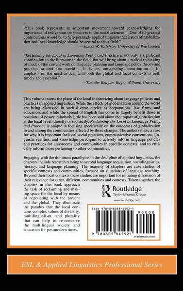 Produktbild: Reclaiming the Local in Language Policy and Practice
