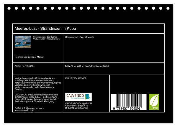 Produktbild: Meeres-Lust - Strandnixen in Kuba (Tischkalender 2026 DIN A5 quer), CALVENDO Monatskalender