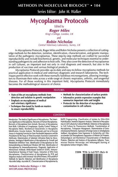 Produktbild: Mycoplasma Protocols