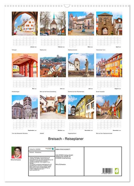 Produktbild: Breisach - Reiseplaner (Wandkalender 2026 DIN A2 hoch), CALVENDO Monatskalender