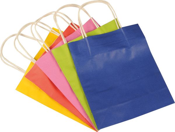 Folia Papiertüten L BASIC, aus 110g/m² Kraftpapier, 20 Stück, 24x31x12cm, farbig sortiert