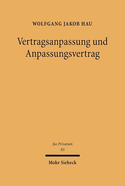 Produktbild: Vertragsanpassung und Anpassungsvertrag