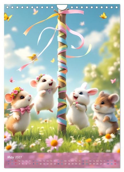 Produktbild: Cute Hamsters - For Kids - (Wall Calendar 2027 DIN A4 portrait), CALVENDO 12 Month Wall Calendar