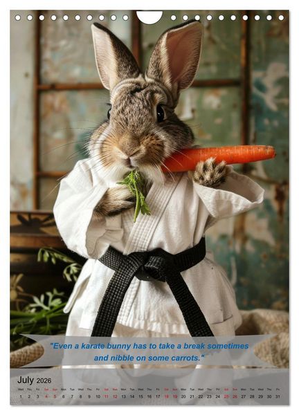 Produktbild: Great fun with animal karate fighters (Wall Calendar 2026 DIN A4 portrait), CALVENDO 12 Month Wall Calendar