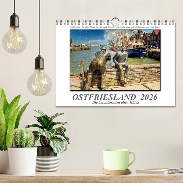 Produktbild: Ostfriesland - die bezaubernden alten H&auml;fen (Wandkalender 2026 DIN A4 quer), CALVENDO Monatskalender