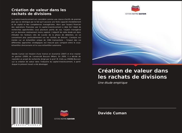 Produktbild: Cr&eacute;ation de valeur dans les rachats de divisions