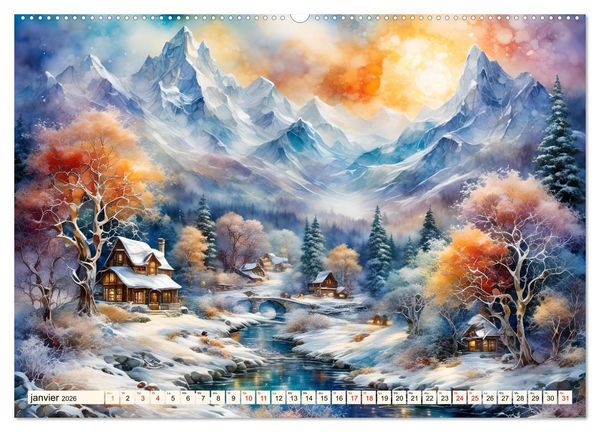 Produktbild: Paysages fluviaux magiques (Calendrier mural 2026 DIN A2 vertical) calendrier de bureau